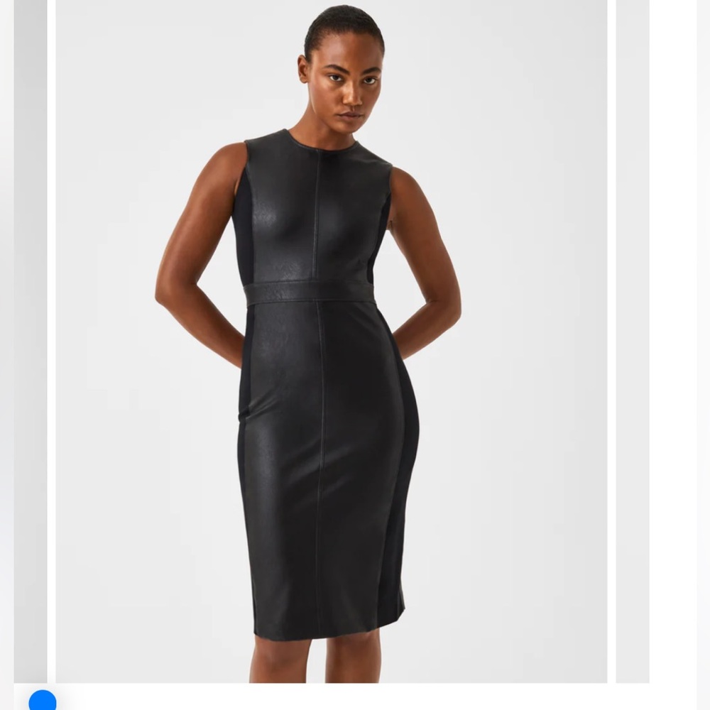 SPANX Leather-Like Combo Fitted Dress X-Large NEW WITH TAGS